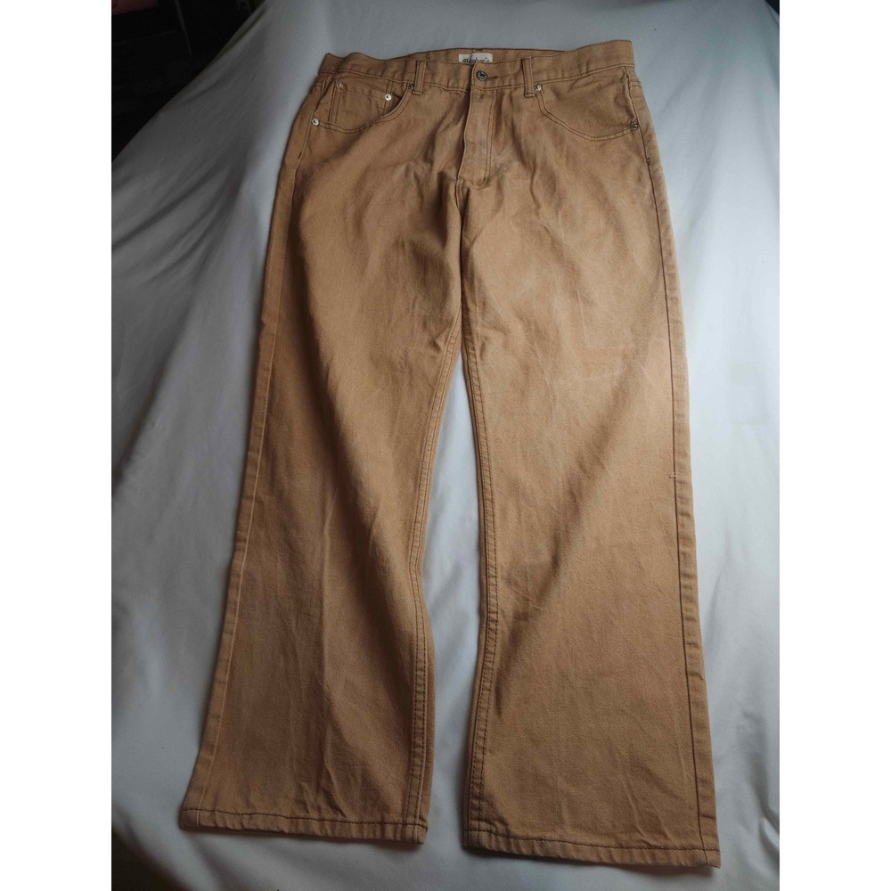 Member's Property Mens Tan Workwear Pants Straight Leg W38 L32 Camel Brown